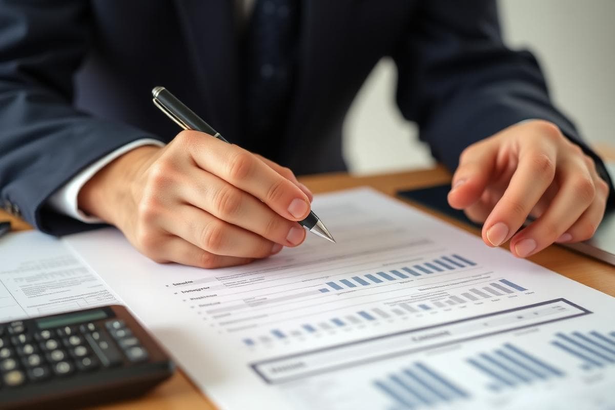 Expert contabil român analizând bilanț contabil francez (bilan comptable)